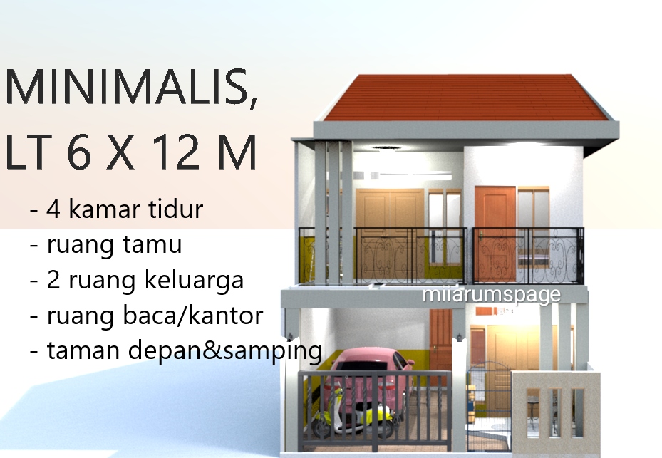 Desain Rumah Minimalis Luas Tanah 12×6  ~ MIIARUMSPAGE